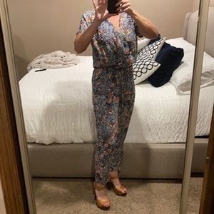 Blue floral jumpsuit